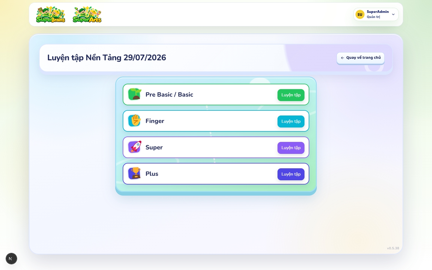 Giao diện Game luyện tập online